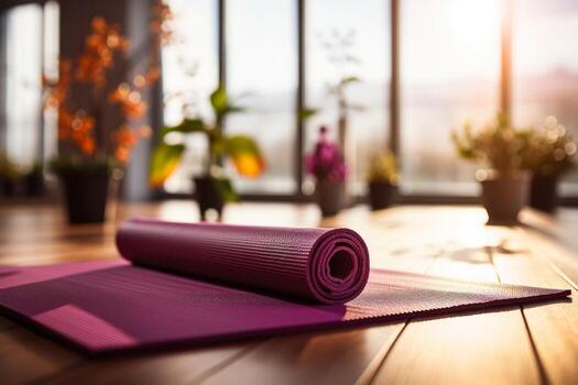 Yoga practice with premium mat